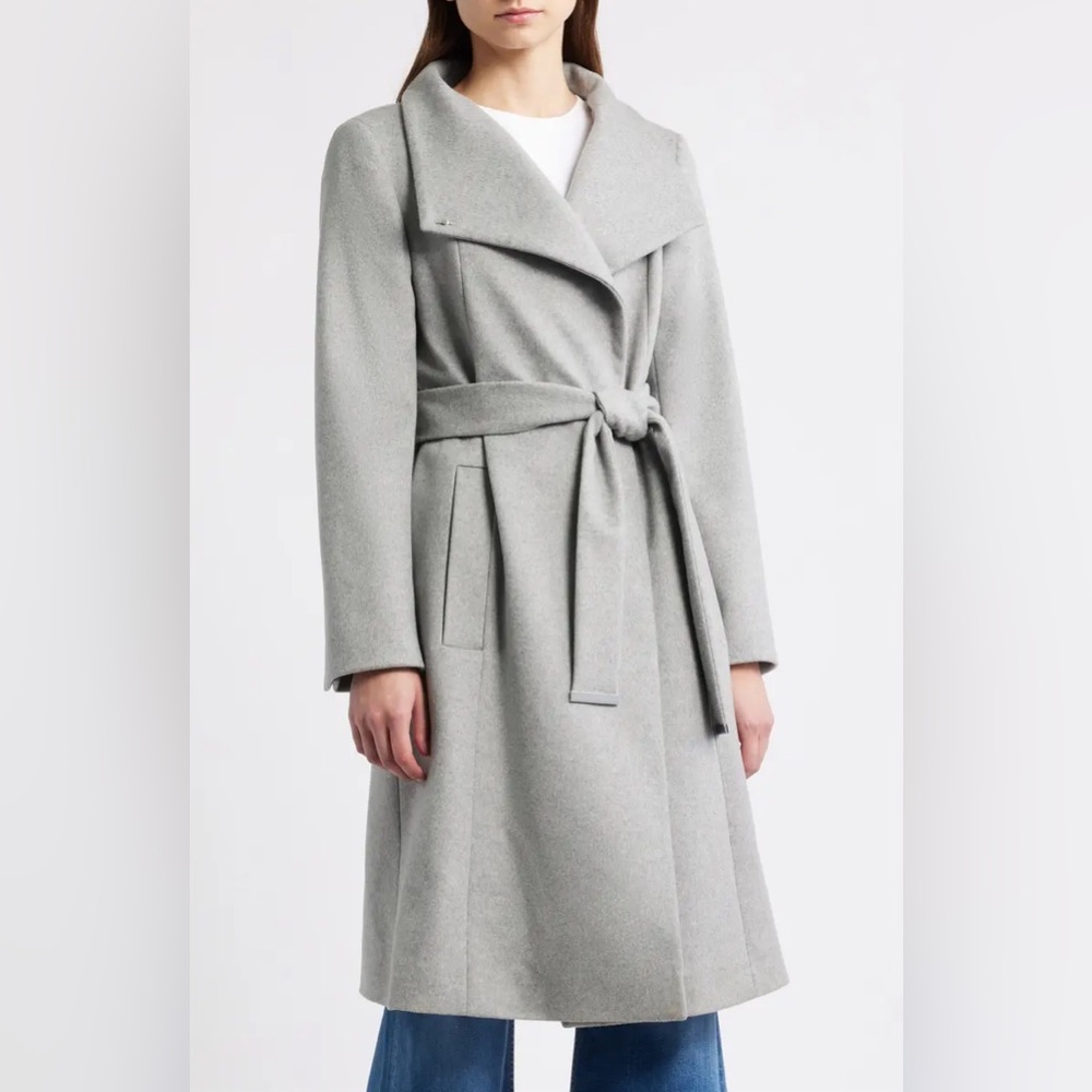 Michael Michael Kors Gray Wool Blend Belted Trench Coat‎ – Women’s XXL
